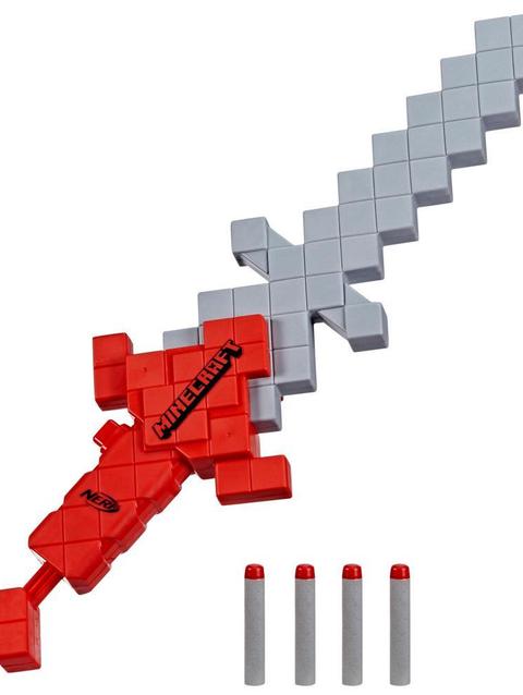 Nerf Minecraft Heartstealer Sword, 4 Nerf Elite Foam Darts, Foam Blade, Dart Blaster