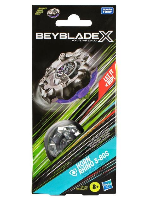 Beyblade X Horn Rhino 3-80S Booster Pack Set with Defense Type top, Ages 8+