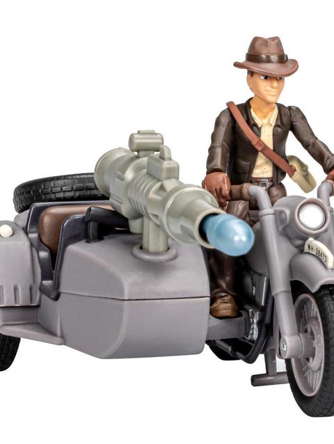 Indiana Jones Worlds of Adventure Indiana Jones with Motorcycle and Sidecar Figure & Vehicle (2.5”)