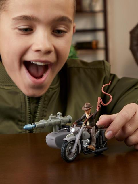 Indiana Jones Worlds of Adventure Indiana Jones with Motorcycle and Sidecar Figure & Vehicle (2.5”)