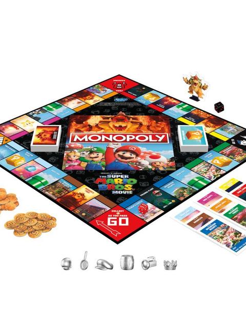 Monopoly The Super Mario Bros. Movie Edition Kids Board Game Includes Bowser Token, Family Games, Ages 8+