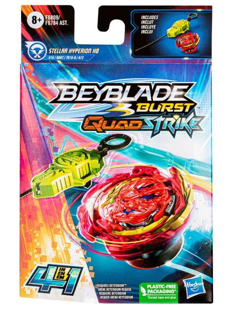 Beyblade Burst QuadStrike Stellar Hyperion H8 Starter Pack Battling Game Toy with Launcher