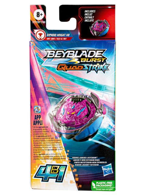 Beyblade Burst QuadStrike Xiphoid Knight K8 Spinning Top Single Pack, Battling Game Toy