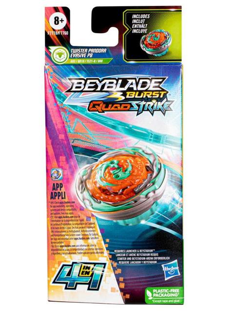 Beyblade Burst QuadStrike Twister Pandora Evasive P8 Spinning Top Single Pack, Battling Game Toy