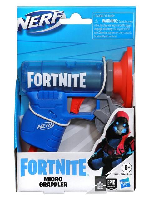 Nerf Fortnite MicroShots Micro Grappler Mini Dart-Firing Blaster, Fortnite Grappler Equipment Design, 2 Nerf Elite Darts