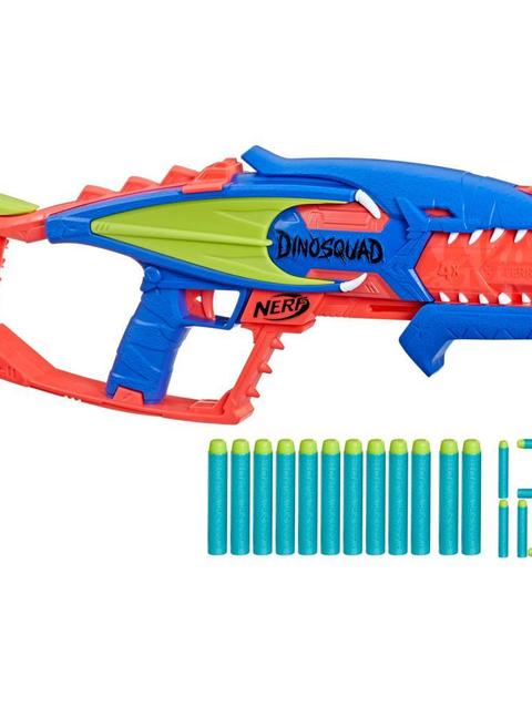 Nerf DinoSquad Terrodak, 12 Nerf Elite Darts, Dinosaur Design, 4 Dart Toy Foam Nerf Blaster for Kids Outdoor Games