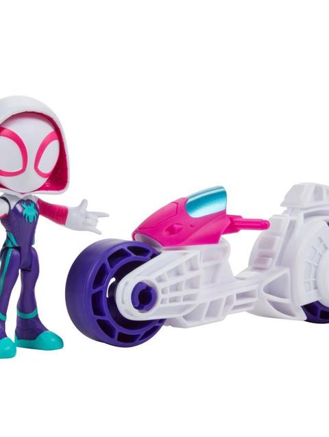 Marvel Spidey and His Amazing Friends, Ghost-Spider Action Figure & Toy Motorcycle, Kids 3 and Up