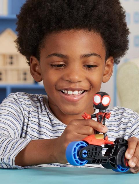 Marvel Spidey and His Amazing Friends, Miles Morales Action Figure & Toy Motorcycle, Kids 3 and Up