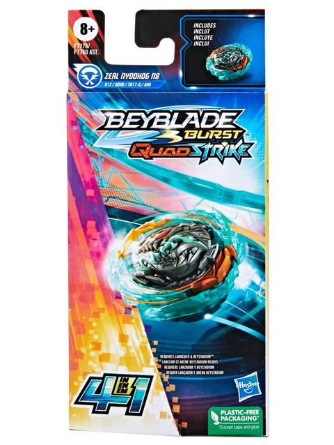 Beyblade Burst QuadStrike Zeal Nyddhog N8 Spinning Top Single Pack, Battling Game Toy