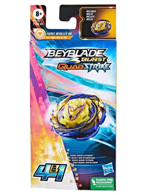 Beyblade Burst QuadStrike Fierce Achilles A8 Spinning Top Single Pack, Battling Game Toy