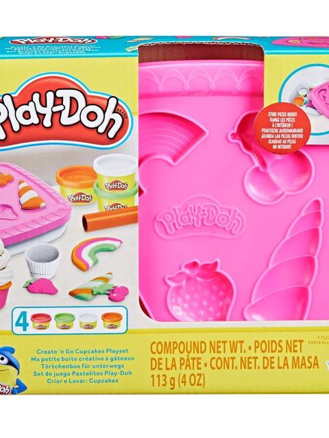 Play-Doh Create ‘n Go Cupcakes Playset, Play-Doh Set with Storage Container, Arts and Crafts Toys for Kids