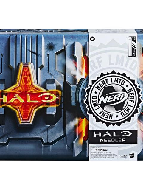 Nerf LMTD Halo Needler Dart-Firing Blaster, Light-Up Needles, 10-Dart Drum, 10 Nerf Elite Darts, Game Card