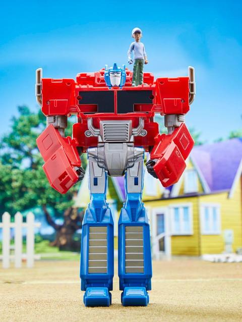 Transformers EarthSpark Spin Changer Optimus Prime Action Figure with Robby Malto Figure