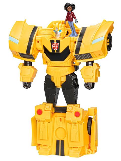 Transformers Toys EarthSpark Spin Changer Bumblebee Action Figure with Mo Malto Figure