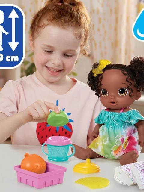 Baby Alive Fruity Sips Doll, Lime, Pretend Juicer Baby Doll Set, Kids 3 and Up, Black Hair