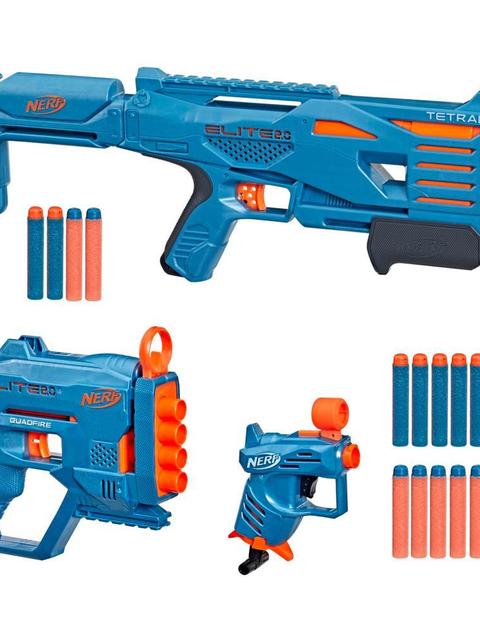 Nerf Elite 2.0 Stockpile Pack, Includes 3 Nerf Dart-Firing Blasters and 10 Official Nerf Elite Foam Darts