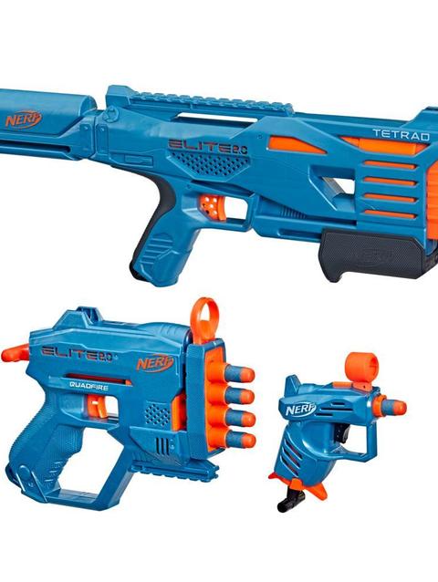 Nerf Elite 2.0 Stockpile Pack, Includes 3 Nerf Dart-Firing Blasters and 10 Official Nerf Elite Foam Darts