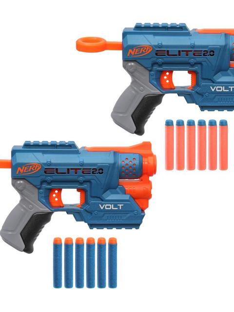 Nerf Elite 2.0 Volt SD-1 Blaster 2-Pack Includes 2 Blasters and 12 Nerf Elite Darts, Light Beam Targeting, Dart Storage