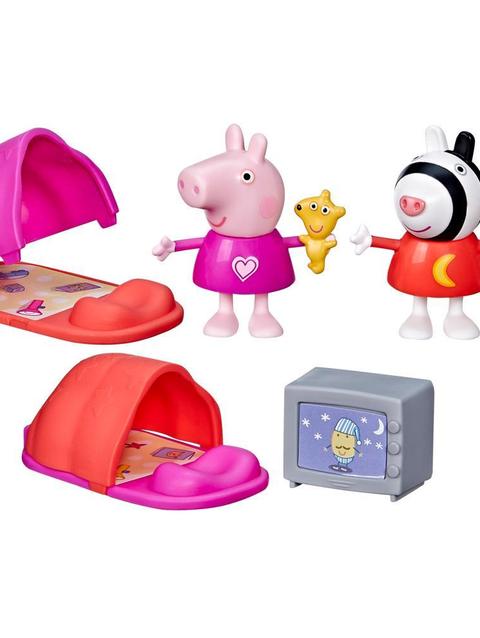 Peppa Pig Toys Peppa's Sleepover Preschool Playset, 2 Figures and 3 Accessories