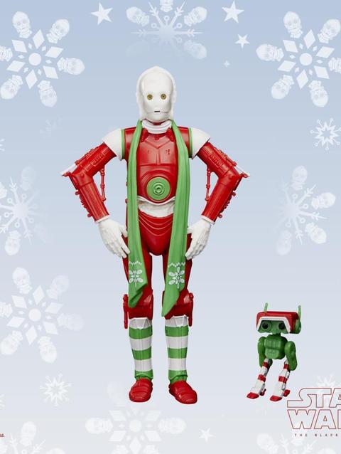 Star Wars The Black Series Protocol Droid (Holiday Edition) and BD Droid Toys, 6-Inch-Scale Holiday-Themed Figures