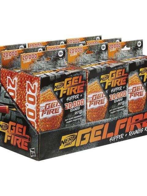 Nerf Pro Gelfire Refill & Hopper, 20,000 Dehydrated Gelfire Rounds & 1x 800 Round Hopper