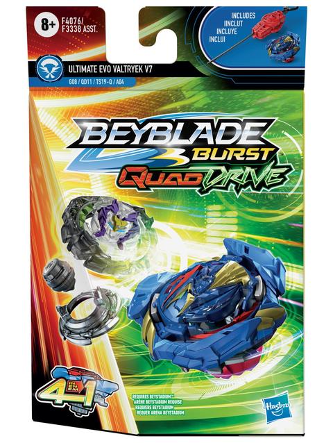 Beyblade Burst QuadDrive Ultimate Evo Valtryek V7 Spinning Top Starter Pack -- Battling Game Top Toy with Launcher