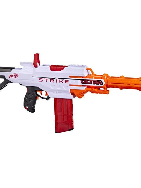 Nerf Ultra Strike Motorized Blaster, 10 Nerf AccuStrike Ultra Darts, 10-Dart Clip, Compatible Only with Nerf Ultra Darts