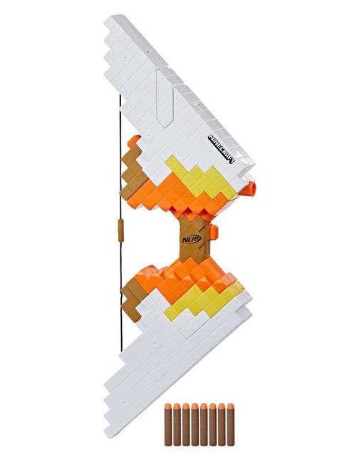 Nerf Minecraft Sabrewing Motorized Bow, Blasts Darts, 8 Nerf Elite Darts, 8-Dart Clip, Inspired by Minecraft Game Bow