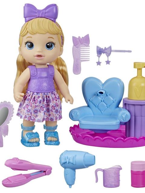 Baby Alive Sudsy Styling Doll, 12-Inch Toy for Kids 3 and Up, Salon Baby Doll Accessories, Bubble Solution, Blonde Hair