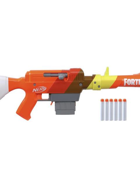 Nerf Fortnite HR Dart Blaster, Ruff Wrap Design, 6-Dart Elite Clip, 6 Nerf Elite Darts, Rotating Bolt, Detachable Barrel