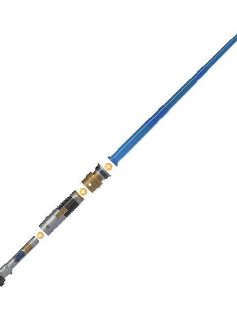 Star Wars Lightsaber Forge Obi-Wan Kenobi Electronic Extendable Blue Lightsaber Toy, Customizable Roleplay Toy, Ages 4 and Up