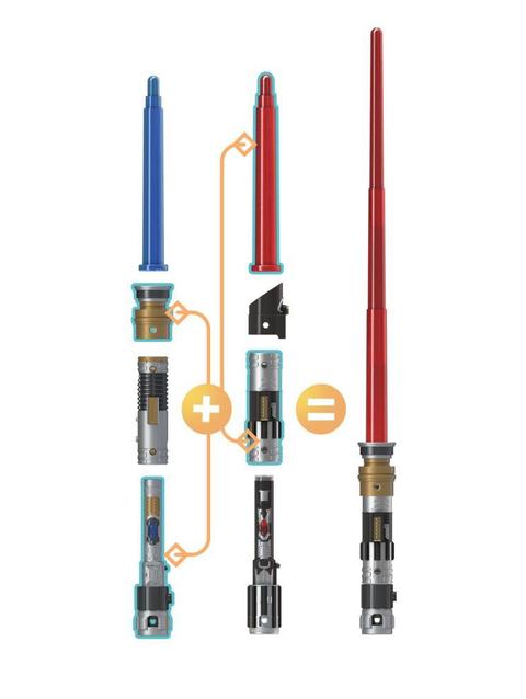 Star Wars Lightsaber Forge Obi-Wan Kenobi Electronic Extendable Blue Lightsaber Toy, Customizable Roleplay Toy, Ages 4 and Up