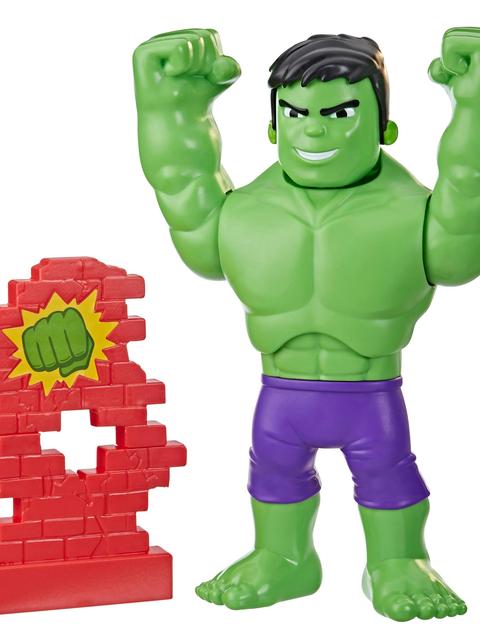 Marvel Spidey and His Amazing Friends Power Smash Hulk Preschool Toy, Face-Changing 10-inch Hulk Action Figure, Ages 3+