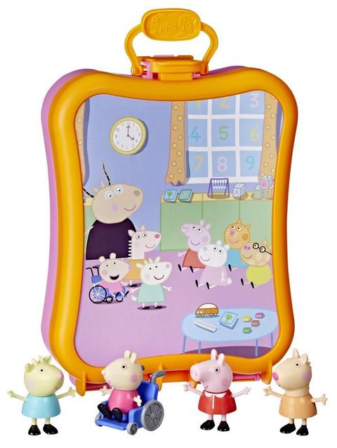 Peppa Pig Peppa's Club Friends Case Preschool Toy, Includes 4 Figures, Features Handle for On-the-Go Fun, for Ages 3 and Up