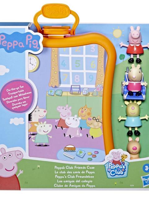 Peppa Pig Peppa's Club Friends Case Preschool Toy, Includes 4 Figures, Features Handle for On-the-Go Fun, for Ages 3 and Up