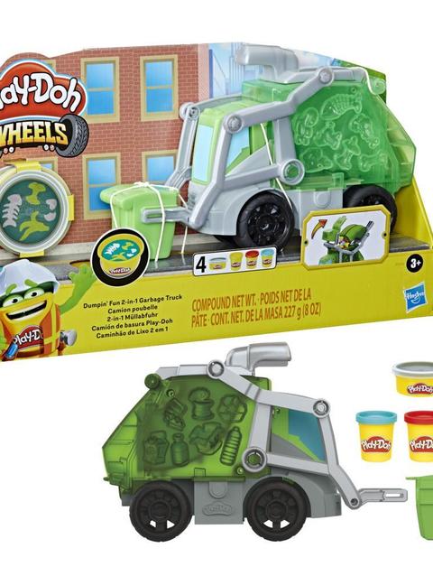 Play-Doh Wheels Dumpin' Fun 2-in-1 Garbage Truck with Garbage Compound and 3 Cans