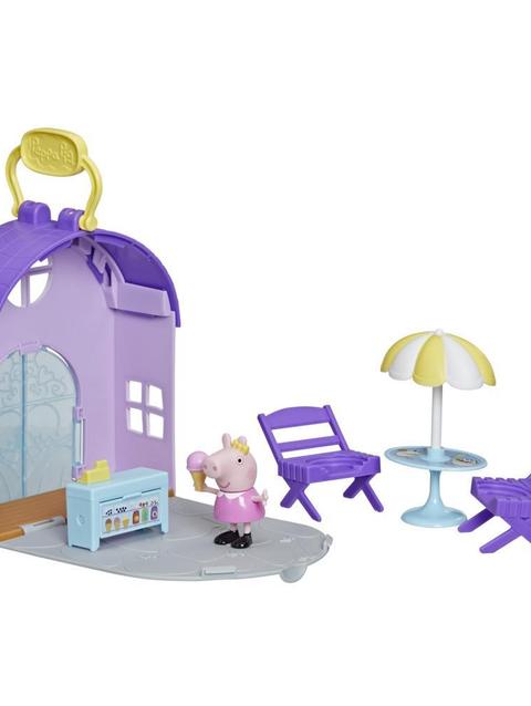 Peppa Pig Peppa's Club Peppa's Ice Cream Shop Preschool Toy; 1 Figure, 4 Accessories, Carry Handle, for Ages 3 and Up