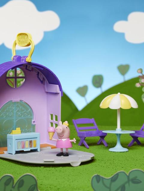 Peppa Pig Peppa's Club Peppa's Ice Cream Shop Preschool Toy; 1 Figure, 4 Accessories, Carry Handle, for Ages 3 and Up