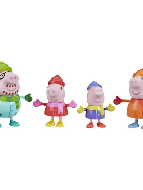 Peppa Pig Peppa's Club Peppa's Family Wintertime Figure 4-Pack Toy, 4 Figures in Cold-Weather Outfits, Ages 3 and up