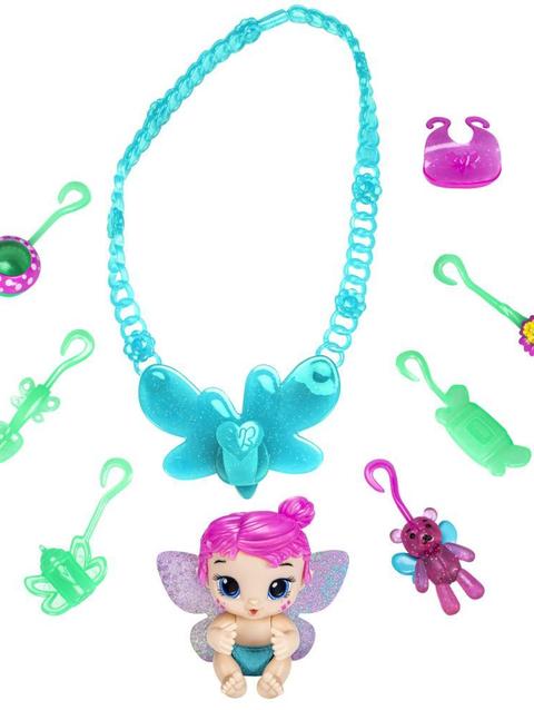 Baby Alive Glo Pixies Minis Carry ‘n Care Necklace, Sugar Sprinkle, 3.75-Inch Pixie Toy, Charm Necklace and Doll Carrier