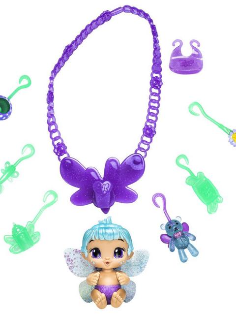 Baby Alive Glo Pixies Minis Carry ‘n Care Necklace, Lilac Pearl, 3.75-Inch Pixie Toy, Charm Necklace and Doll Carrier