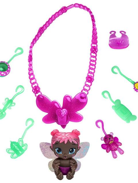 Baby Alive Glo Pixies Minis Carry ‘n Care Necklace, Rose Blossom, 3.75-Inch Pixie Toy, Charm Necklace and Doll Carrier