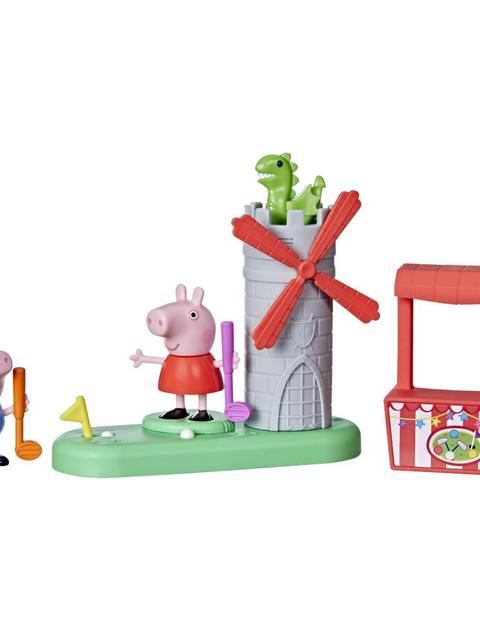 Peppa Pig Peppa's Club Peppa's Mini Golf Preschool Playset Toy, Features 2 Figures and Spinning Windmill, for Ages 3 and Up