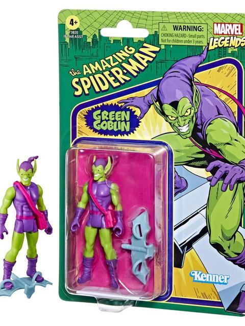 Hasbro Marvel Legends Series 3.75-inch Retro 375 Collection Green Goblin Action Figure Toy, 2 Accessories