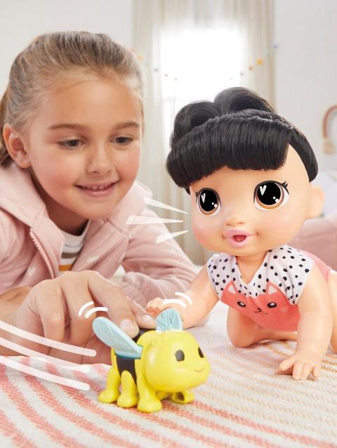 Baby Alive Crawl 'n Play Katie Kat Doll, Black Hair, Electronic Kids Toys for Girls & Boys 3+