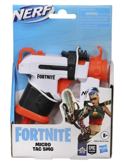 Nerf Fortnite Micro Tac SMG Mini Dart-Firing Blaster, Fortnite Tac SMG Equipment Design, Includes 2 Nerf Elite Darts