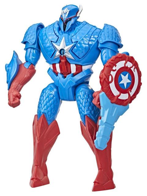 Marvel Avengers Mech Strike Monster Hunters Hunter Suit Captain America Toy, 8-Inch-Scale Deluxe Figure, Ages 4 and Up