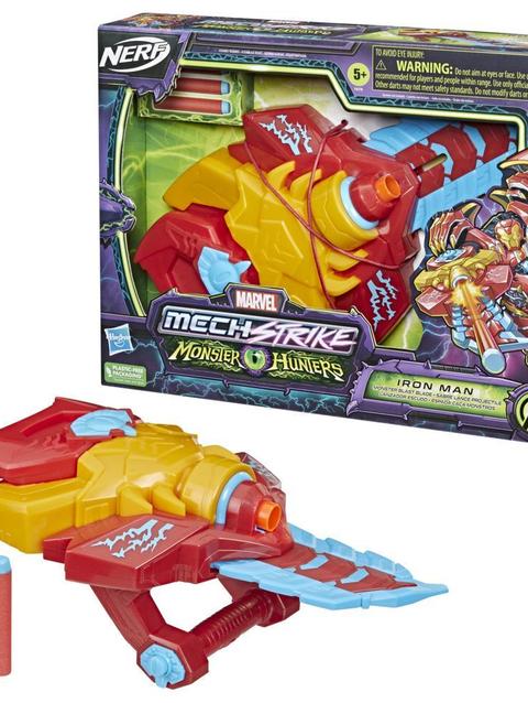 Marvel Avengers Mech Strike Monster Hunters Iron Man Monster Blast Blade Roleplay Toy, Toys for Kids Ages 5 and Up