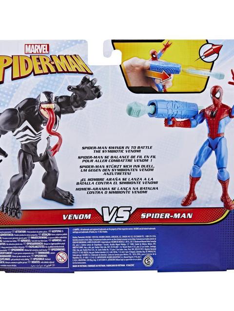 Marvel Spider-Man Spider-Man Vs Venom Battle Packs, 6-Inch-Scale Spider-Man Figure 2-Pack, Toys for Kids Ages 4 and Up