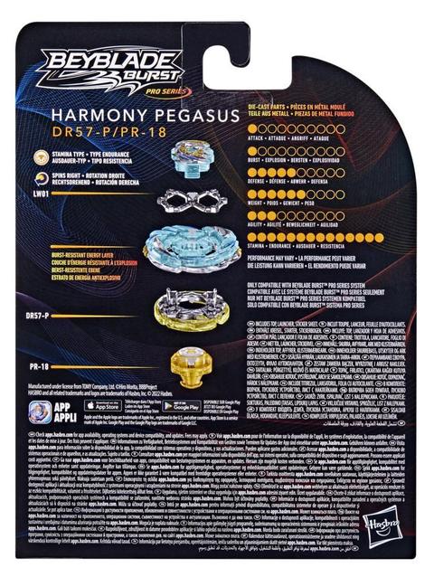 Beyblade Burst Pro Series Harmony Pegasus Spinning Top Starter Pack -- Battling Game Top with Launcher Toy